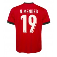Camisa de Futebol Portugal Nuno Mendes #19 Equipamento Principal Europeu 2024 Manga Curta